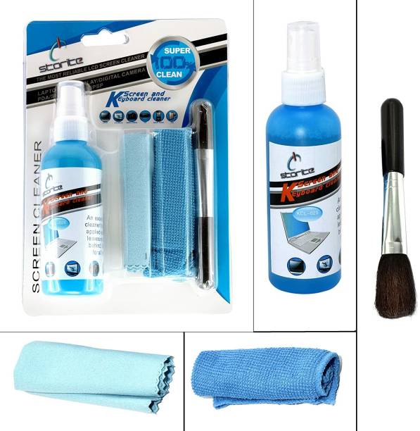 STORITE 4 in 1 Professional Screen Cleaning Kit, Cleaning Brush and 2 Microfiber Cloth for Computers, Laptops