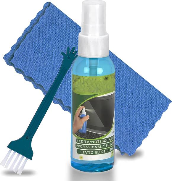 Bestor 3 in 1 Screen Cleaning Kit 100ml with Spray, Brush & Microfiber Cloth for Laptop for Computers, Laptops, Mobiles