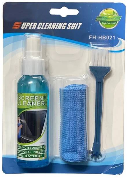 NIGSUR 3 in 1 Screen Cleaning Kit (100ml) with Brush and Micro Fiber Cloth for Mobiles, Laptops, Computers