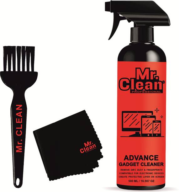 MCP Gadget Cleaner Spray 500ml with 1 Microfiber Cloth & Cleaning Brush Suitable for Computers, Gaming, Mobiles, Laptops