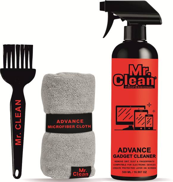 MCP Gadget Cleaner Spray 500ml with 1 Premium Microfiber Cloth & Cleaning Brush for Computers, Gaming, Mobiles, Laptops