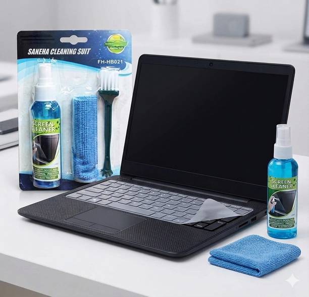 SANEHA 3 in 1 Cleaning Set AND 15 INCH KEYBOARD SKIN FOR for Computers, Laptops, Mobiles