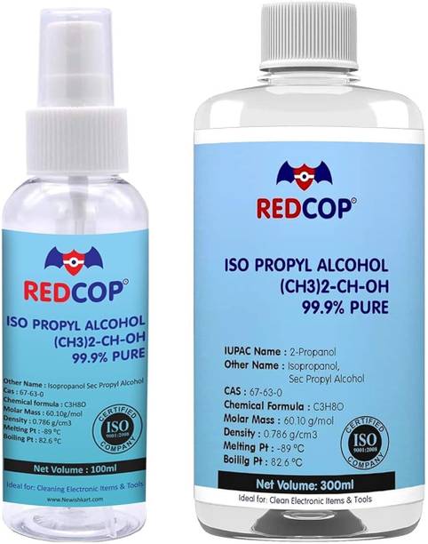 REDCOP Isopropyl Alcohol | 99.9% Pure Rubbing Alcohol [(CH3)2-CH-OH] for Computers, Laptops, Mobiles, Gaming