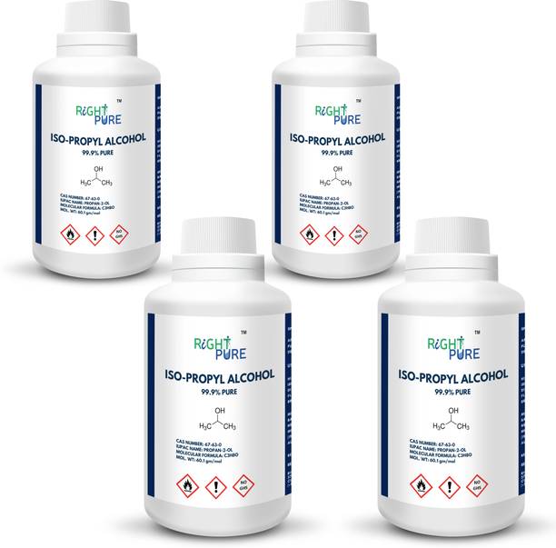 RIGHTPURE Iso-Propyl Alcohol (Rubbing Alcohol) 99.9% Pure 250 ml (Pack of 4) for Computers, Laptops, Mobiles