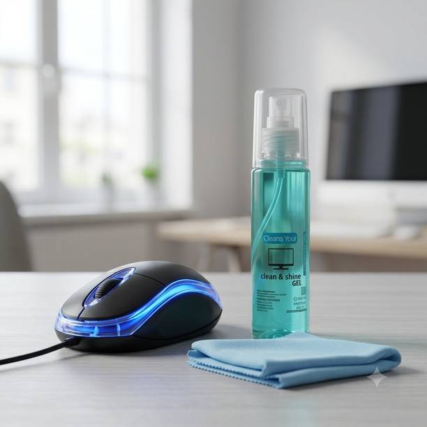 SANEHA Electronics Cleaner Gel + Wired USB Mouse for Computers, Laptops