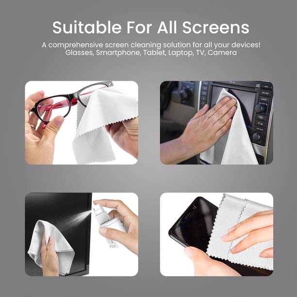 Portronics Swipe 3 Screen & Camera Cleaning Chemical Free Liquid Solution,Micro Fibre Cloth for Mobiles, Laptops, Computers  (POR-2731)