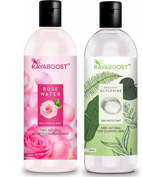KAYABOOST Glycerine and Rose Water for Face Beauty and Skin Care - Combo Pack Face Wash