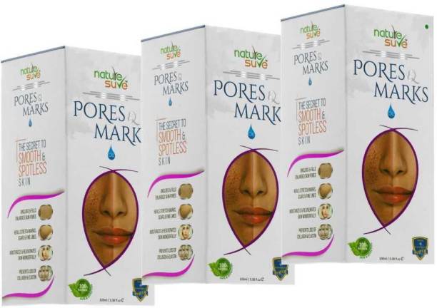 Nature Sure Pores & Marks Oil-3 Packs (100ml each) for enlarged skin pores, stretch marks and fine lines
