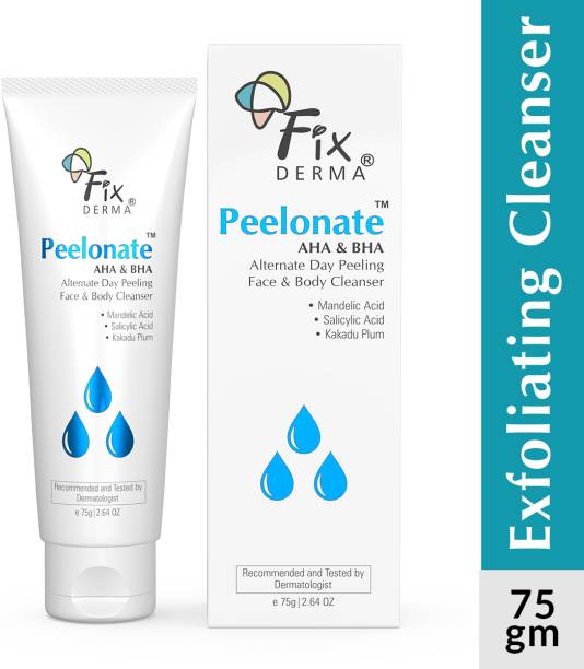 Fixderma Peelonate AHA & BHA Face Cleanser for Oily Skin, AHA BHA Exfoliating  Face Wash