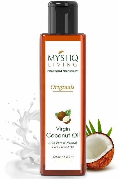 Mystiq Living Virgin Coconut Oil | Pure Cold Pressed For Face, Skin and Body Massage Hair Oil