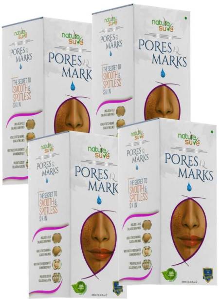 Nature Sure Pores & Marks Oil 4 Packs (100ml each) for enlarged skin pores, stretch marks and fine lines