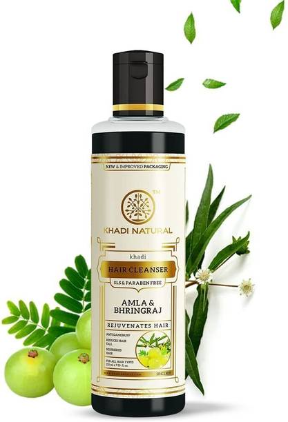 KHADI NATURAL Herbal Amla & Bhringraj Hair Cleanser|SLS & Paraben Free|Ayurveda