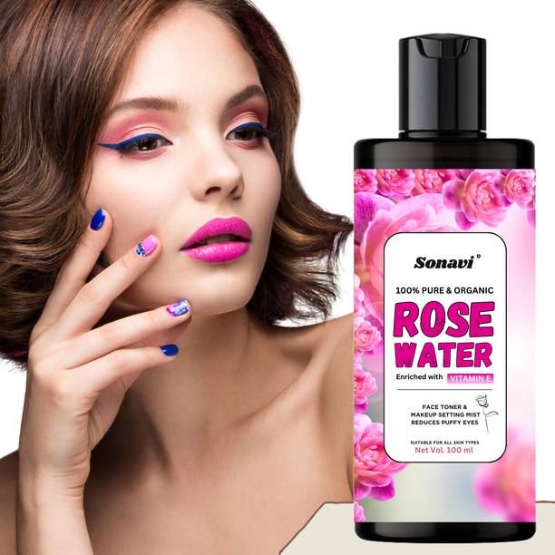 Sonavi Rose Water Toner With Vitamin E, Hydrates Skin, For Men & Women