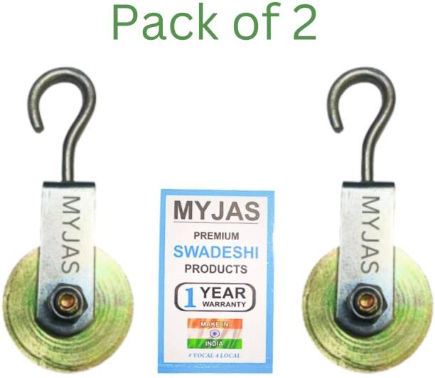 myjas unbreakable Roller Pulley with Hook Lifting Rope, Gym, Exercise , Hanging Climbing Pulley