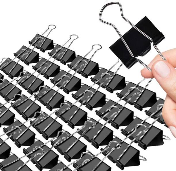 FRKB 32mm Black Binder Clips Set of 24pc 32mm Steel Metal