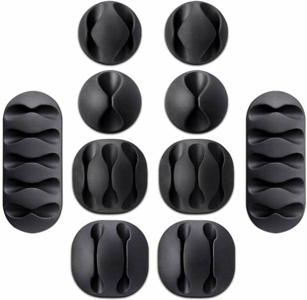 Kentoza Wire Clips Cable Protector,GIM 10pack Cable Clips Desktop Cord Organizer,Cable Management, Wire Holder System, Multipurpose Silicone Adhesive Cord Hooks For TV Home, Office, Cubicle, Car, Desk Cable Protector