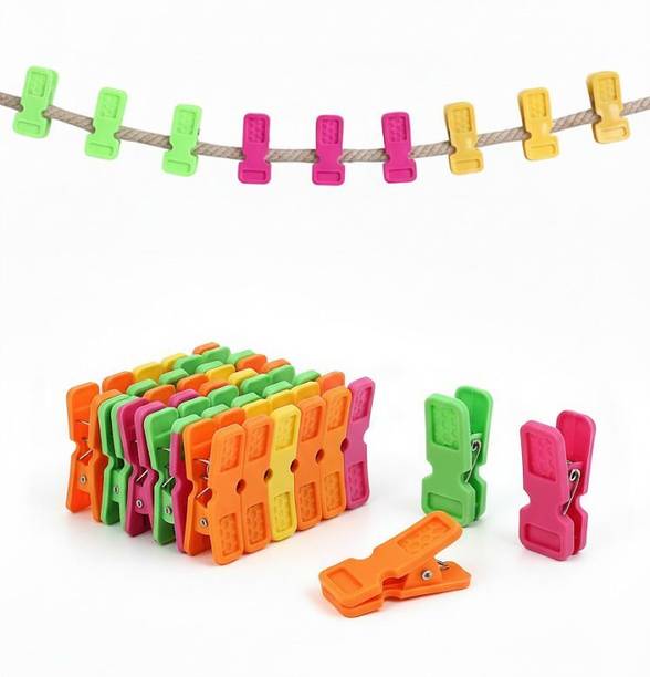 Mirela 40 Cloth Clips for Drying Clothes Strong & Durable Clothes Pins Indoor Outdoor-t Plastic Cloth Clips