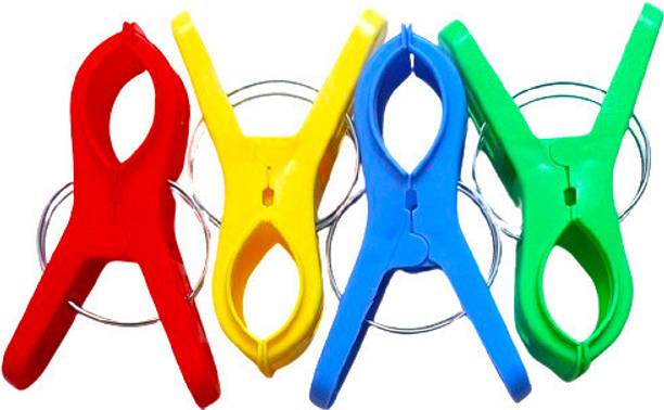 भरत्स Bharat - Saree Pre-Pleating Big Clips - Multi-Color Pack of 4 | प्लास्टिक क्लॉथ क्लिप्स