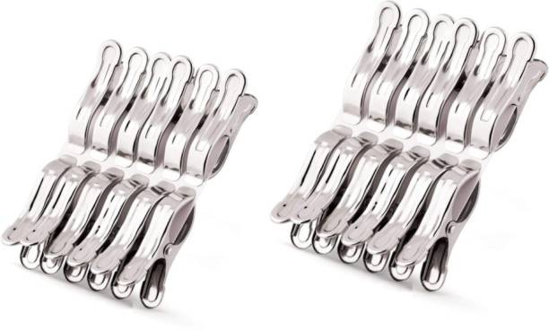 BuyerLove 24 PCS CLOTH CLIP STEEL Stainless Steel Cloth Clips