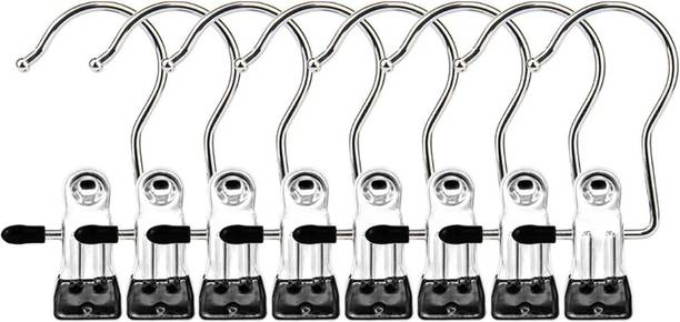 FreshDcart Portable Stainless Steel Multipurpose Clip Hook Hangers Ideal for Clothe,Garment Stainless Steel Cloth Clips