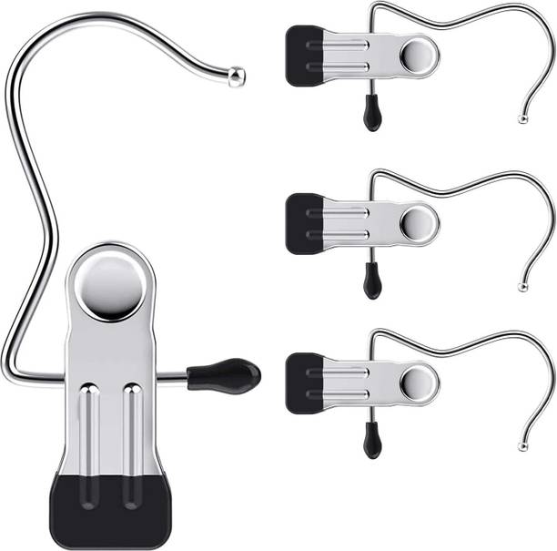 FreshDcart Portable Stainless Steel Multipurpose Clip Hook Hangers Ideal for Clothe,Garment Stainless Steel Cloth Clips