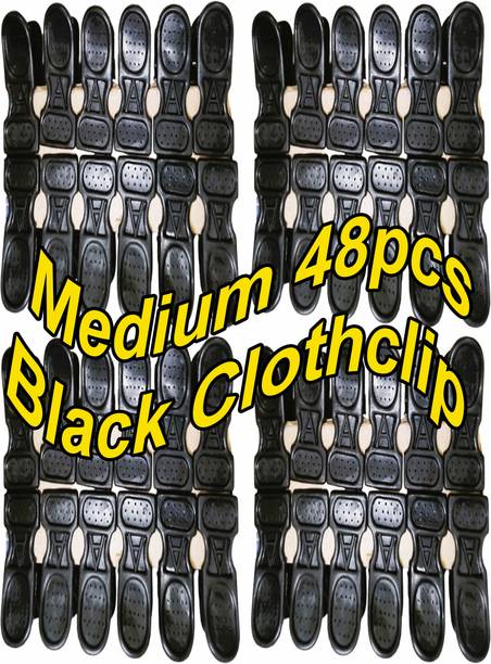 लुकूग Black Medium Cloth Clip 48pcs प्लास्टिक क्लॉथ क्लिप्स