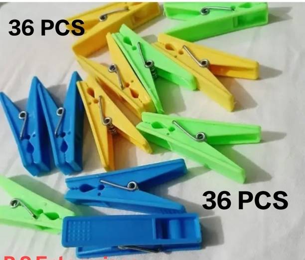 गैलेक्सी हुक Premium Multicolor Strong Grip Clothes Clips (36 Pcs) क्लॉथ क्लिप्स
