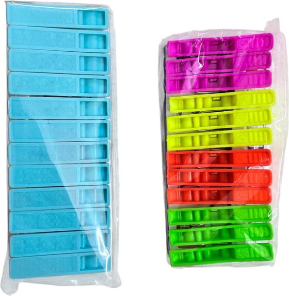 Mirela Mirela 24 pcs Saree Pre Pleating Clips (4 inch Size) Pipe Cloth Clips 8 Plastic Cloth Clips