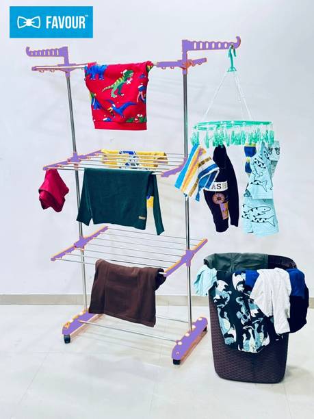 FAVOUR Steel Floor Cloth Dryer Stand O1MSNEW007
