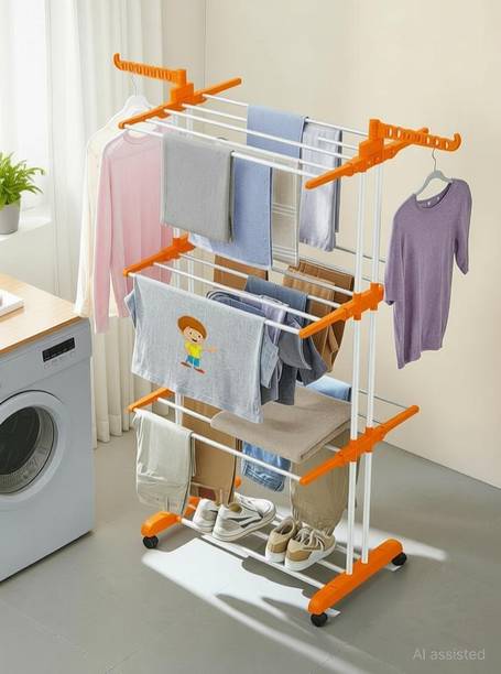 ProHome Steel Floor Cloth Dryer Stand Heavy Duty Stainless Steel Clothes Drying Stand for Home | 100 KG Load Capacity