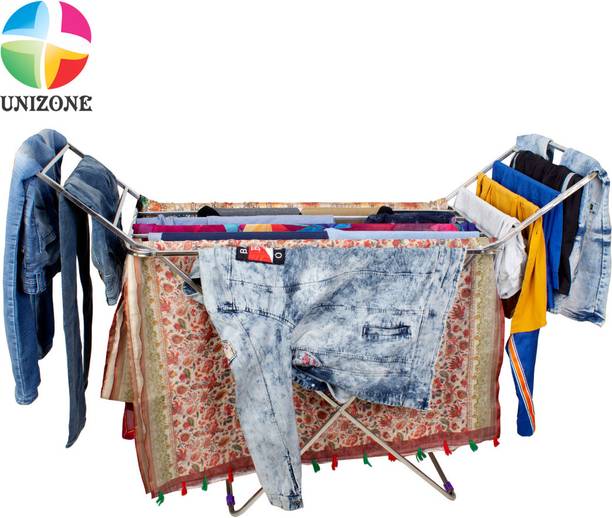 Unizone Steel, Plastic, Aluminium Floor Cloth Dryer Stand Outdoor Made In India 12 Month Warranty