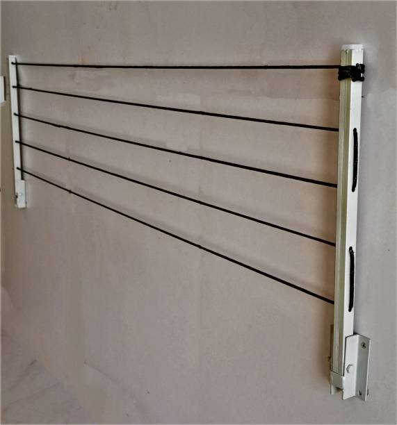 Roborich Steel Wall Cloth Dryer Stand 5T-WHITE-WALL-MOUNT-B0017