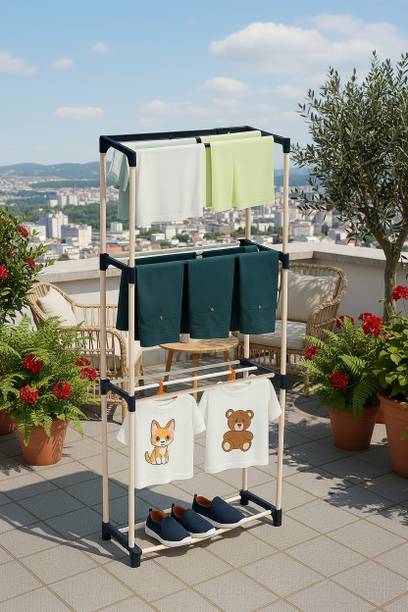 sharma ji store Plastic Ceiling Cloth Dryer Stand 3-Tier Foldable Laundry Stand | Portable Clothes Drying Rack for Indoor Balcony