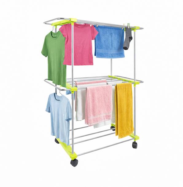 Homlix Steel Floor Cloth Dryer Stand DryMaster Black 1 Layer