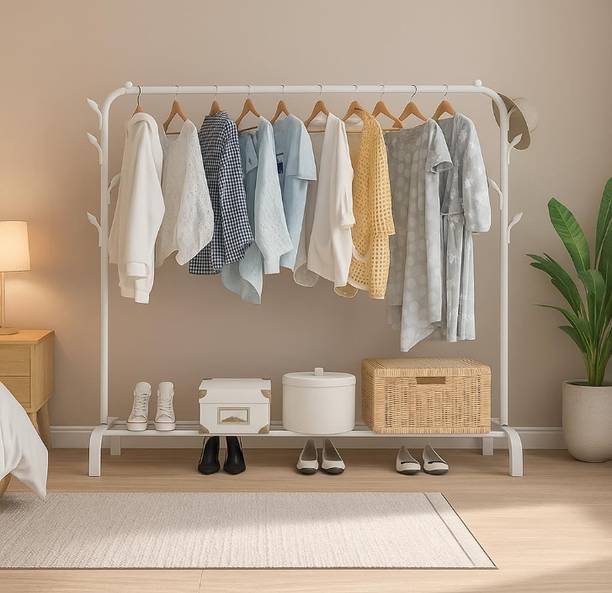 Heaterix Steel Floor Cloth Dryer Stand Freestanding Garment Organizer for Clothes, Shoes & Bags