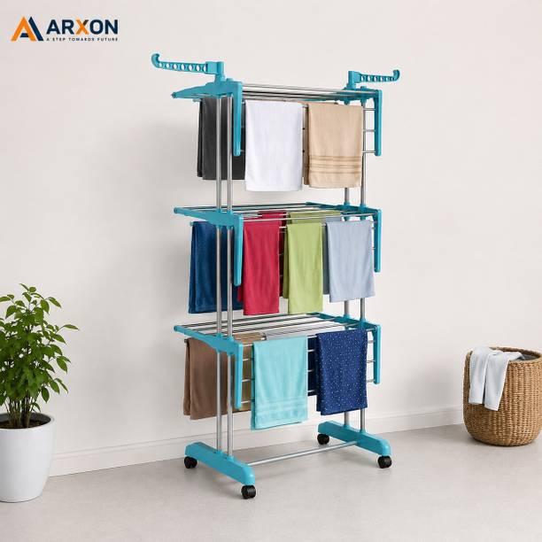 araxon Plastic, Steel Wall Cloth Dryer Stand 3 Floor Mounted Clothes Drying Stand