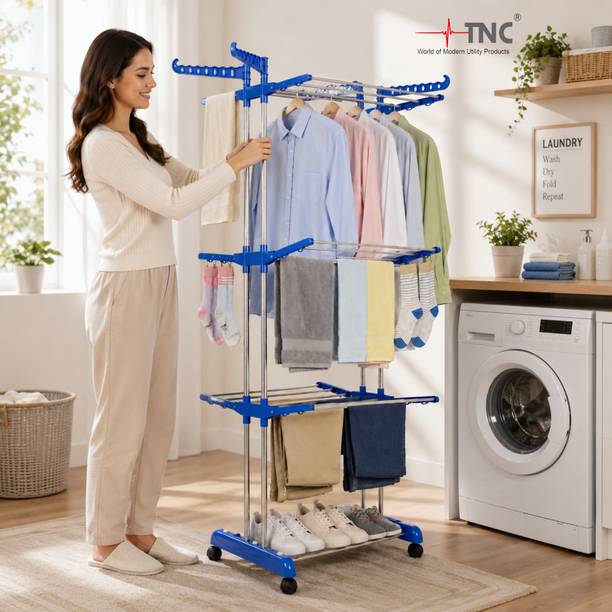 TNC by TNC Steel Floor Cloth Dryer Stand T-CDS-B2SS-0110