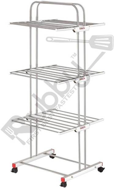 RUBBY Steel Floor Cloth Dryer Stand NET 7.3KG Heavy-Duty Indoor & Outdoor Use Rust-Proof, Space-Saving Laundry Rack