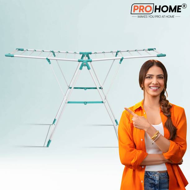 ProHome Steel Floor Cloth Dryer Stand WingDry Large Foldable Laundry Drying Rack for Indoor & Outdoor Use