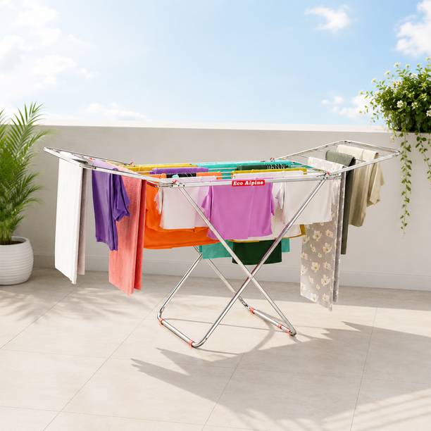 Eco Alpine Appliances Steel Floor Cloth Dryer Stand EAA-Flat-Butterfly-ClothStand-Roundpipe