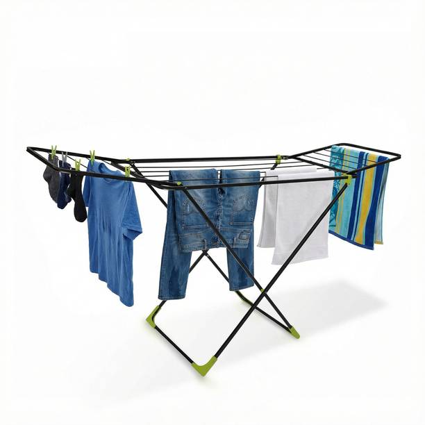 Homlix Steel Floor Cloth Dryer Stand DrySwift Black