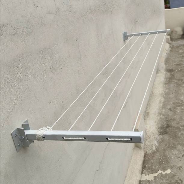 APPLICE Steel Wall Cloth Dryer Stand for Balcony, Wall Mount Foldable Cloth Drying Stand