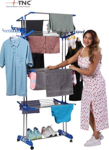 TNC by TNC Steel, Plastic, Aluminium Floor Cloth Dryer Stand T-CDS-3TIER-JB2SS-JUMBO-0175