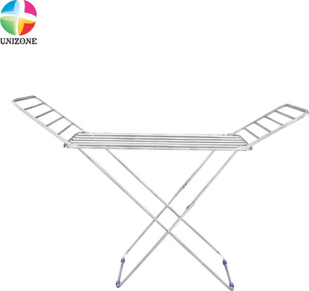 Unizone Steel, Plastic, Aluminium Floor Cloth Dryer Stand Palang Foldable 12 Month Warranty