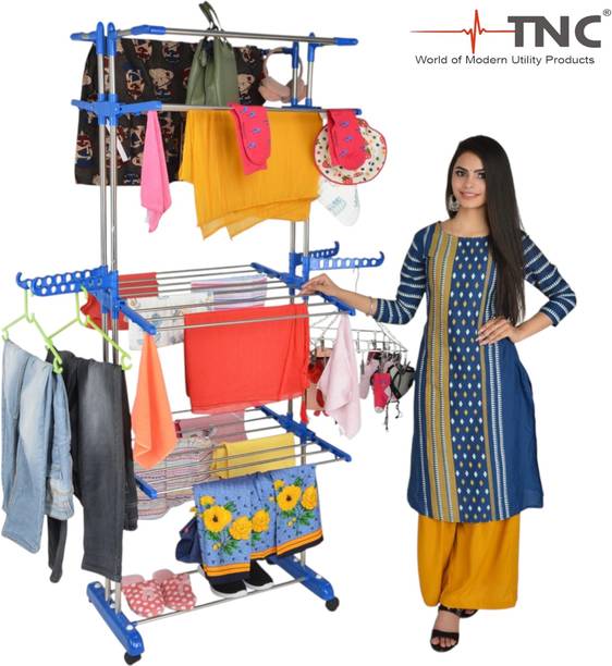 TNC Steel, Plastic, Aluminium Floor Cloth Dryer Stand MODERN AND FOLDABLE INDOOR AND OUTDOOR JUMBO CLOTHES DRYING RACK