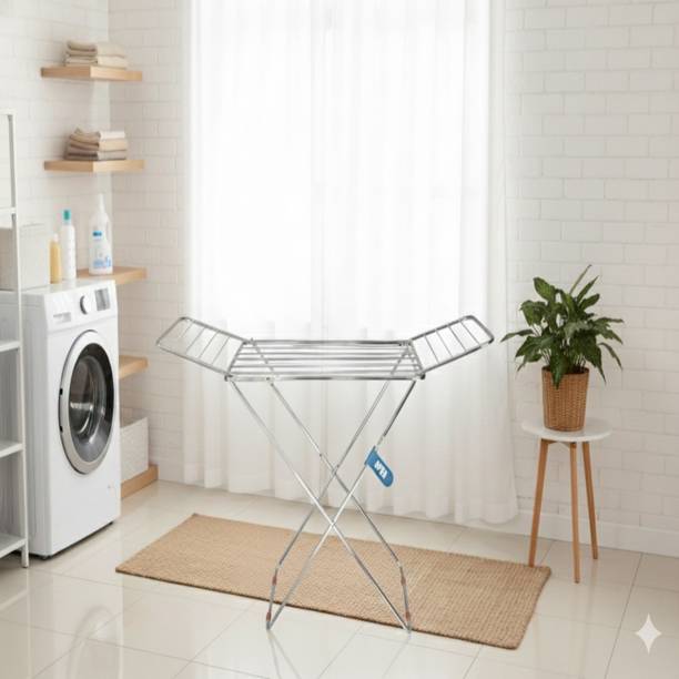 MARQO Steel Floor Cloth Dryer Stand Foldable Stainless Steel Clothes Drying Stand | Portable Laundry Drying