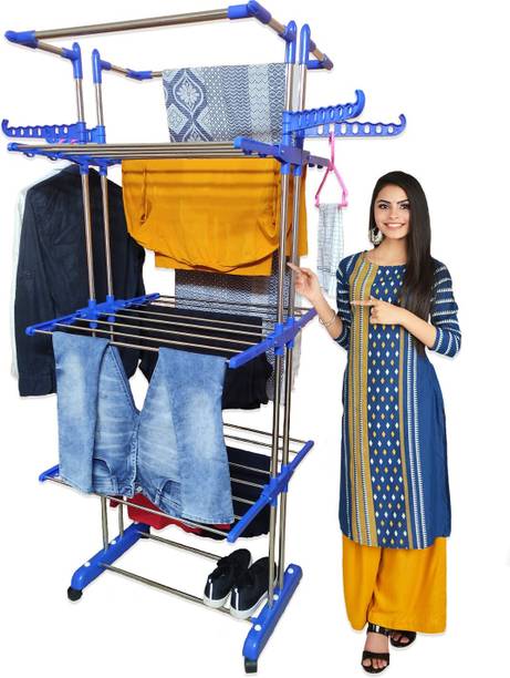 TNC by TNC Steel, Plastic, Aluminium Floor Cloth Dryer Stand T-CDS-3TIER-JB2SS-JUMBO-0193