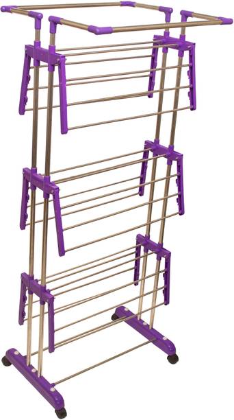 Unizone Steel, Aluminium, Plastic Floor Cloth Dryer Stand - 12 Month Warranty - Stainless Steel cloth Rack DV3J - 03