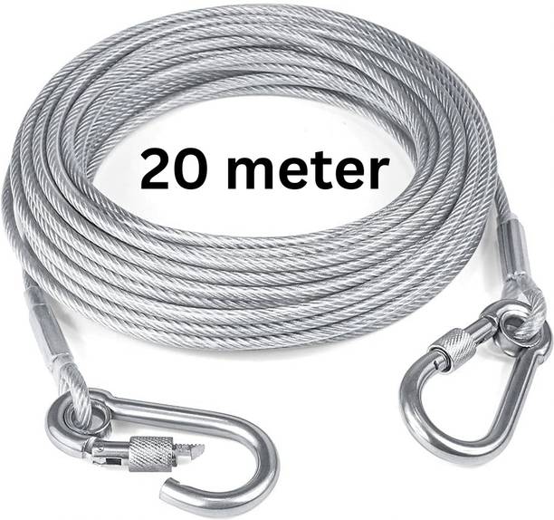 homken 20 M Heavy Duty Cloth Drying Wire | Rust Proof Steel Cable Stainless Steel Retractable Clothesline