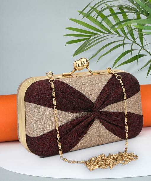 Party, Casual Peach, Brown  Clutch  - Regular Size